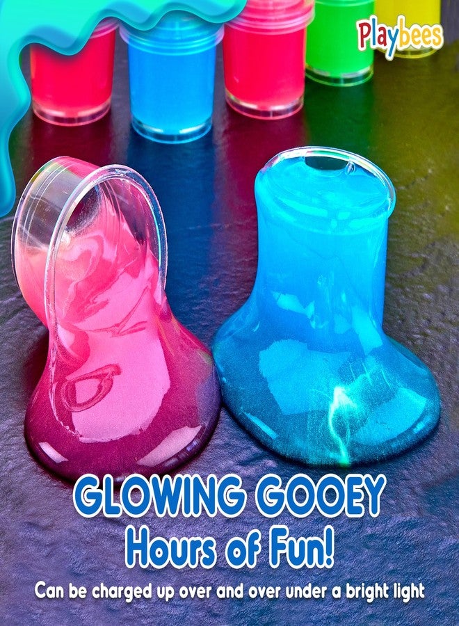 Playbees Mini Glow in The Dark Slime - 24 Pack - Slime Party Favors Neon Blue, Green, Pink, Yellow Colors - Glowing Slime Kit for Kids - Party Favors, Goody Bag Fillers - Image 3